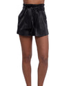 Shorts ecopelle vita alta