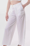 Pantalone largo in cotone bianco