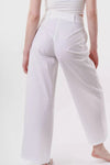 Pantalone largo in cotone bianco