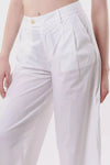 Pantalone largo in cotone bianco