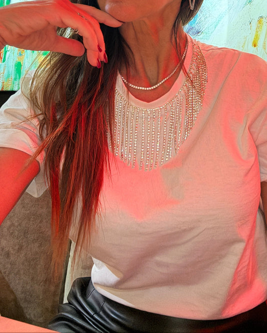 Tshirt strass collana
