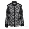 Camicia pizzo nera con bottoni