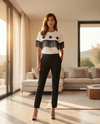 Tshirt stelle nere e frange